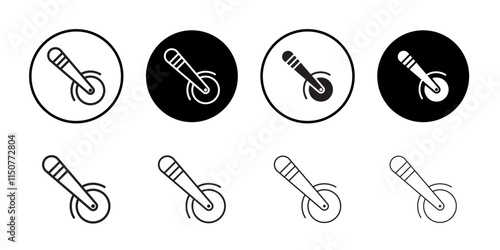 Pizza Slicer icon Flat art in black and white isolated