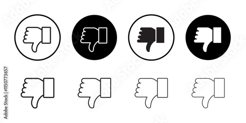 Thumbs down icon Flat art in black and white isolated