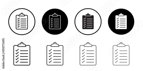 Todo list icon Flat art in black and white isolated