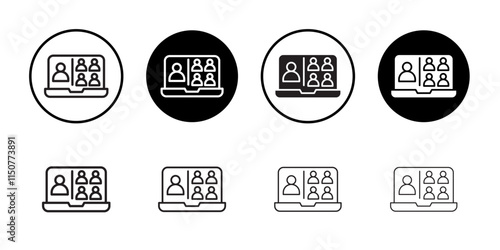 Webinar icon Flat art in black and white isolated