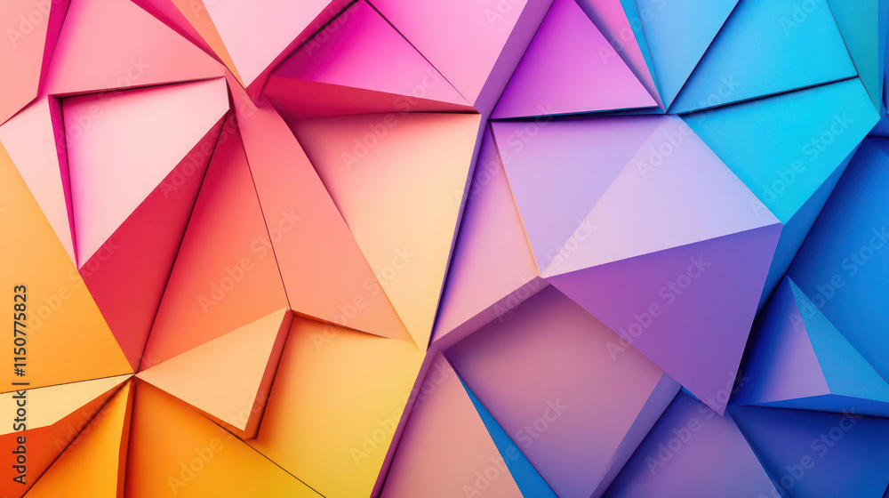 Geometric shapes in a kaleidoscope of colors, creating a dynamic visual experience Geometric shapes in a kaleidoscope of colors, creating a dynamic visual experience