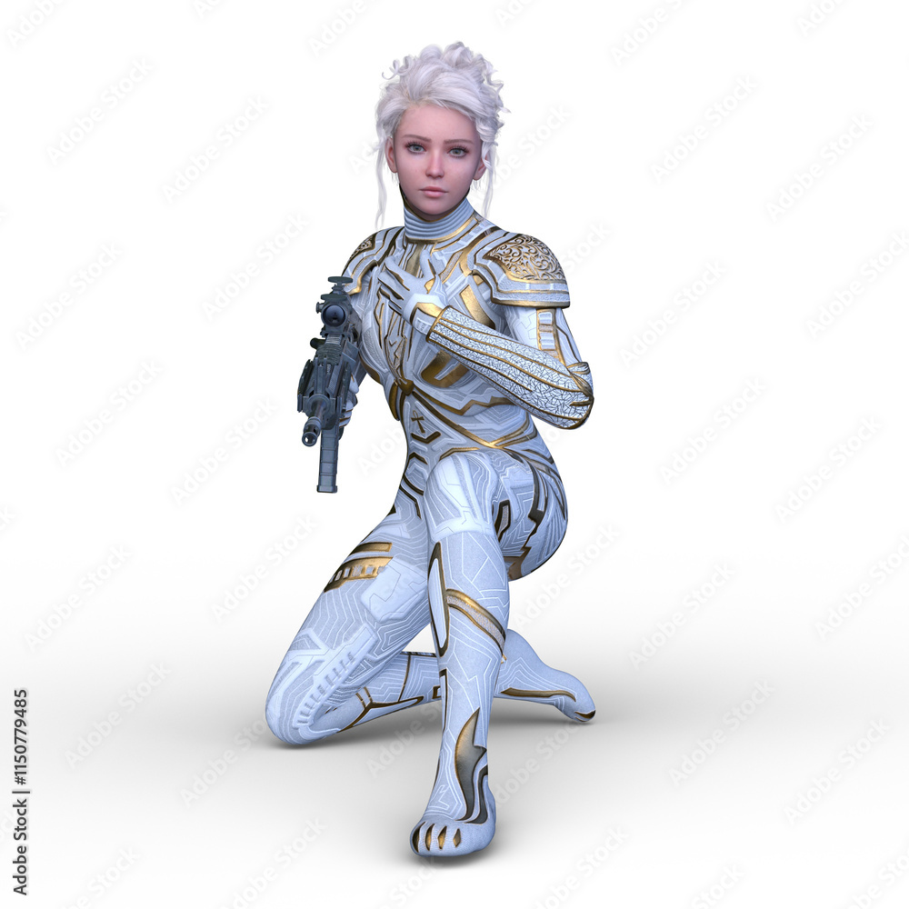 サイバーウーマン　3DCGレンダリング