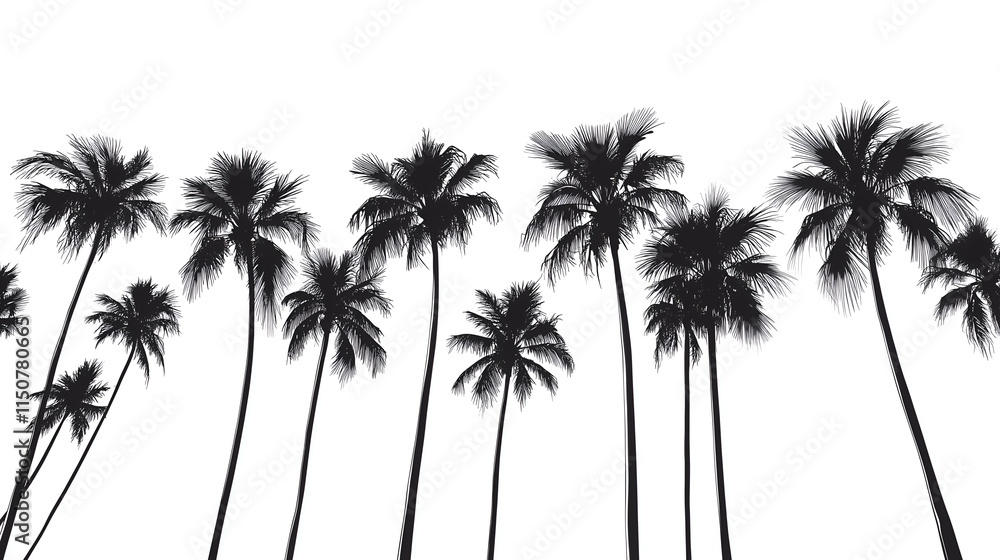 Obraz premium palm tree silhouette on white