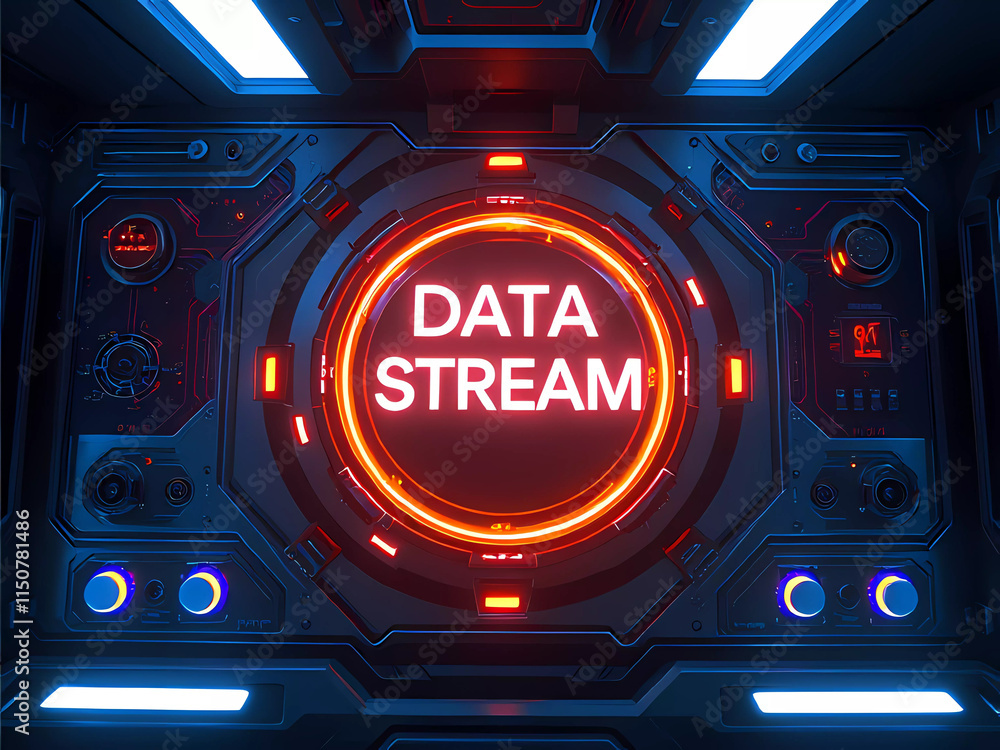 Fototapeta premium Industrie 4.0 und Fortschritt in der Technologie auf einer Laptop-Tastatur