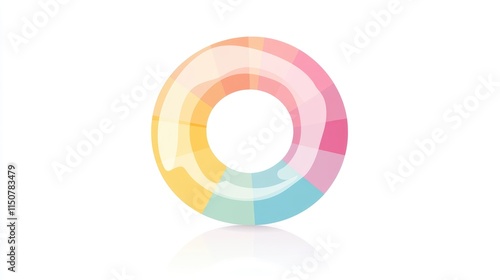 Free Download a creative donut chart clipart, segmented data visualization element, pastel colors, flat design, isolated on white background - GFXLoad