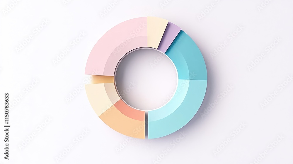 a creative donut chart clipart, segmented data visualization element, pastel colors, flat design, isolated on white background a creative donut chart clipart, segmented data visualization element, pastel colors, flat design, isolated on white background