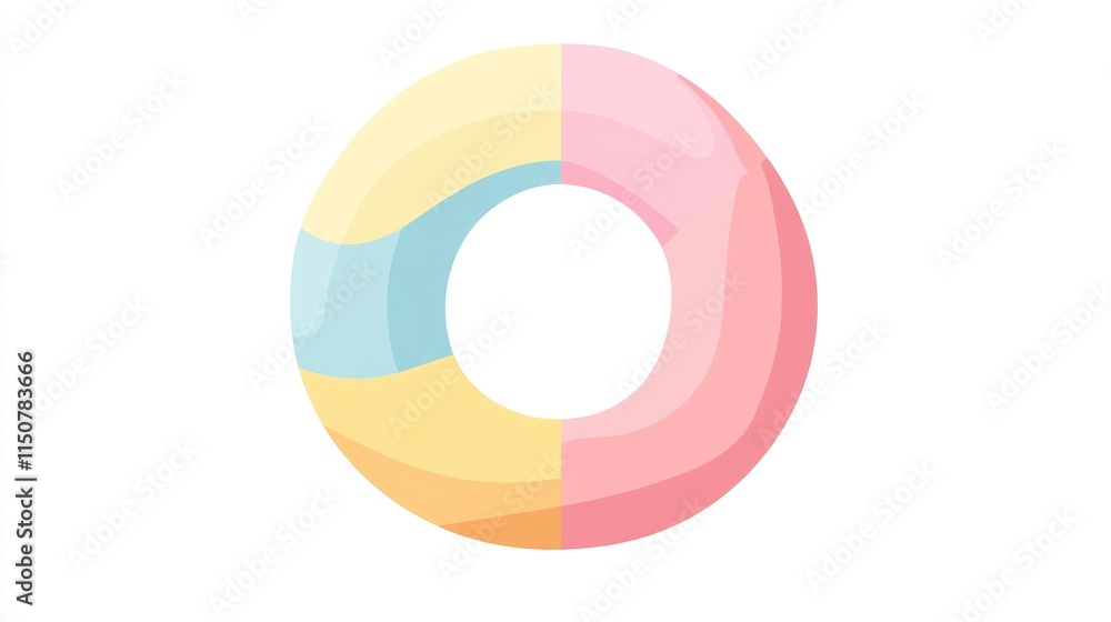 a creative donut chart clipart, segmented data visualization element, pastel colors, flat design, isolated on white background a creative donut chart clipart, segmented data visualization element, pastel colors, flat design, isolated on white background
