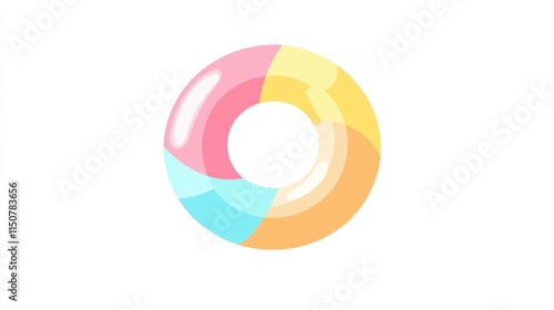 Free Download a creative donut chart clipart, segmented data visualization element, pastel colors, flat design, isolated on white background - GFXLoad