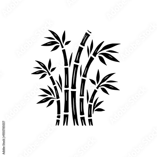 Bamboo Silhouette: A minimalist black and white illustration of a bamboo grove, showcasing the strength and flexibility of this iconic plant.  