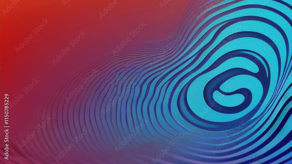 Fototapeta premium Vibrant orange and purple gradient with rippling wave patterns