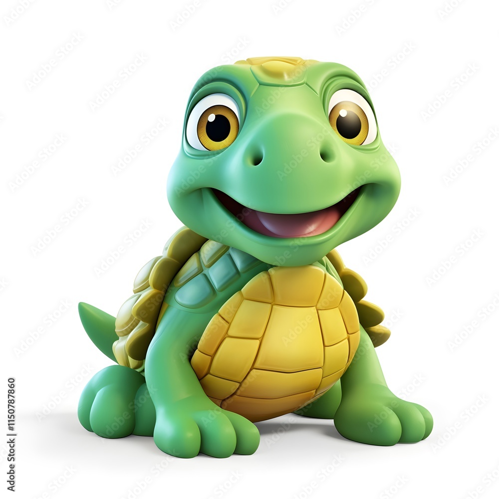 Fototapeta premium Cute 3D Turtle Character