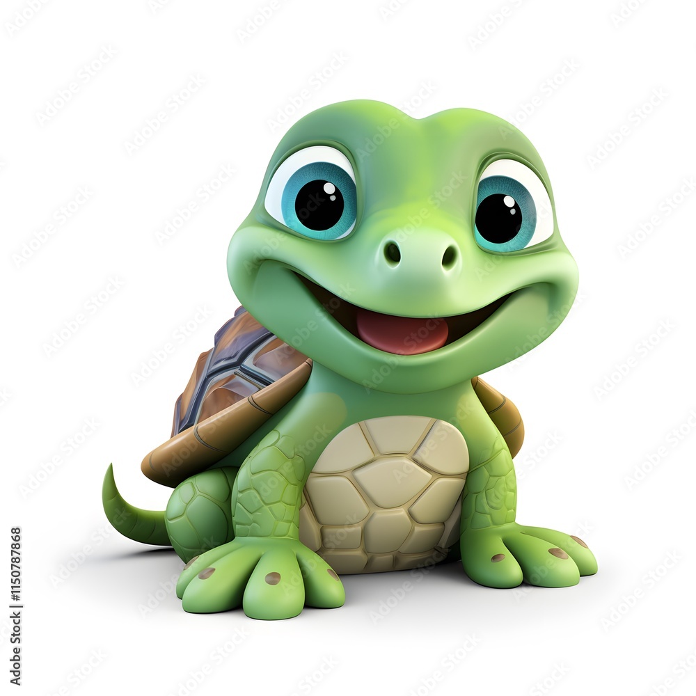 Fototapeta premium Cute 3D Turtle Character