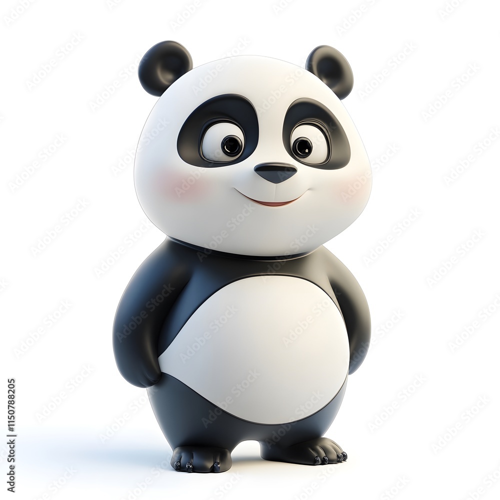 Naklejka premium Cute 3D Panda Character