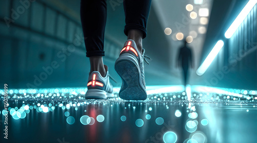 people walking on the street of the future
