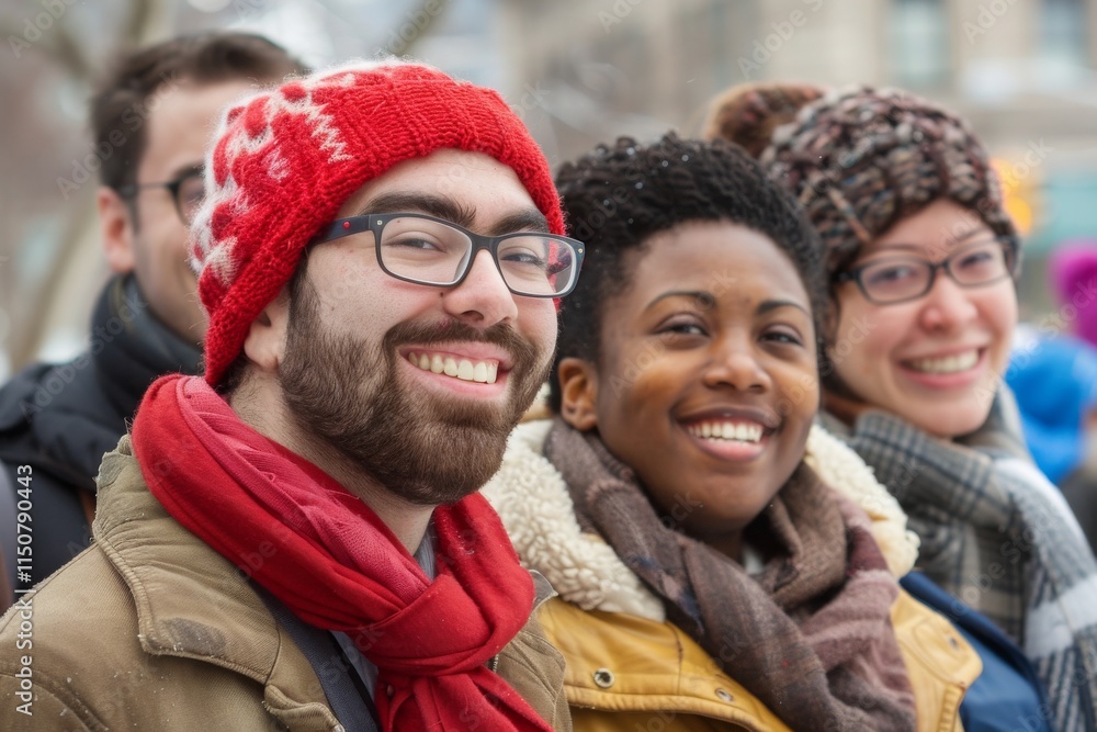 Group of diverse friends having fun together in the city. Multiethnic group of people having fun together. Group of diverse friends having fun together in the city. Multiethnic group of people having fun together.