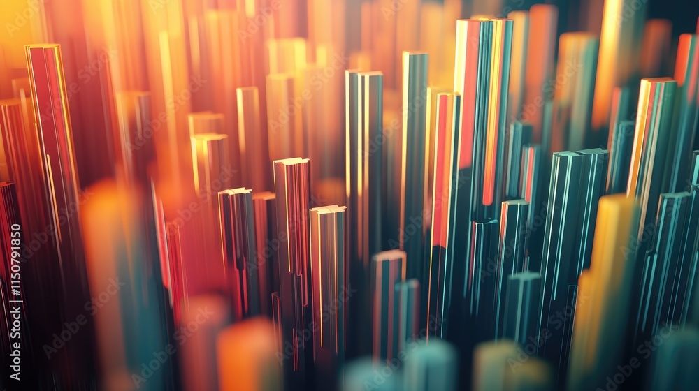 Abstract financial growth graph with dramatic lighting, impactful look, 3D illustration Abstract financial growth graph with dramatic lighting, impactful look, 3D illustration