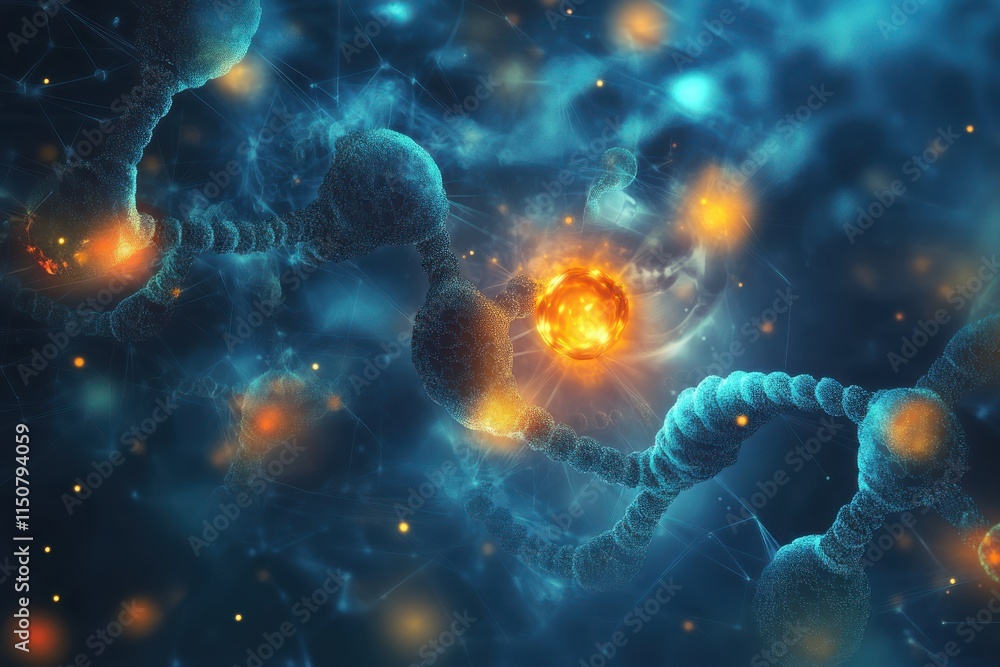 Obraz premium Dynamic Holographic Interaction of Molecules in a High-Tech Laboratory Setting with Shading and Vector Art Elements for Advanced Scientific Visualization