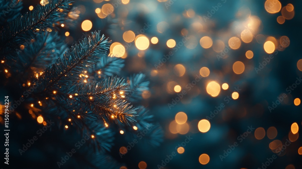 A glittery bokeh effect background with golden sparkles and soft, blurry light points.