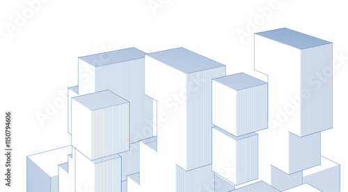 abstract modular architecture 3d rendering	
