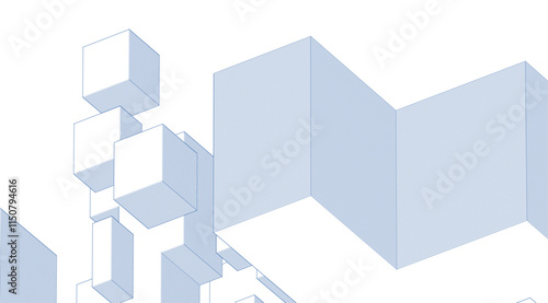 abstract modular architecture 3d rendering	
