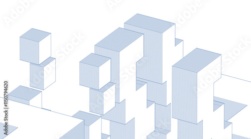 abstract modular architecture 3d rendering	
