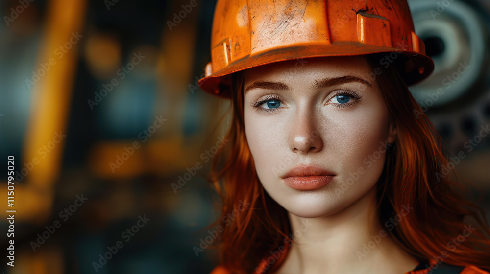 Young woman engineer in factory, showcasing strong presence and expertise in industrial maintenance. Empowering image Young woman engineer in factory, showcasing strong presence and expertise in industrial maintenance. Empowering image