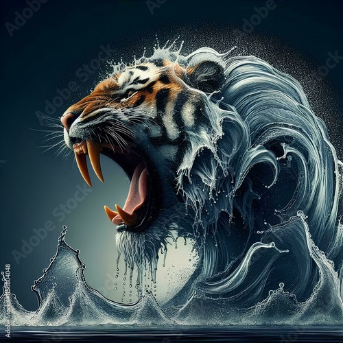 
artistic illustration of a saber-toothed tiger 9 photo