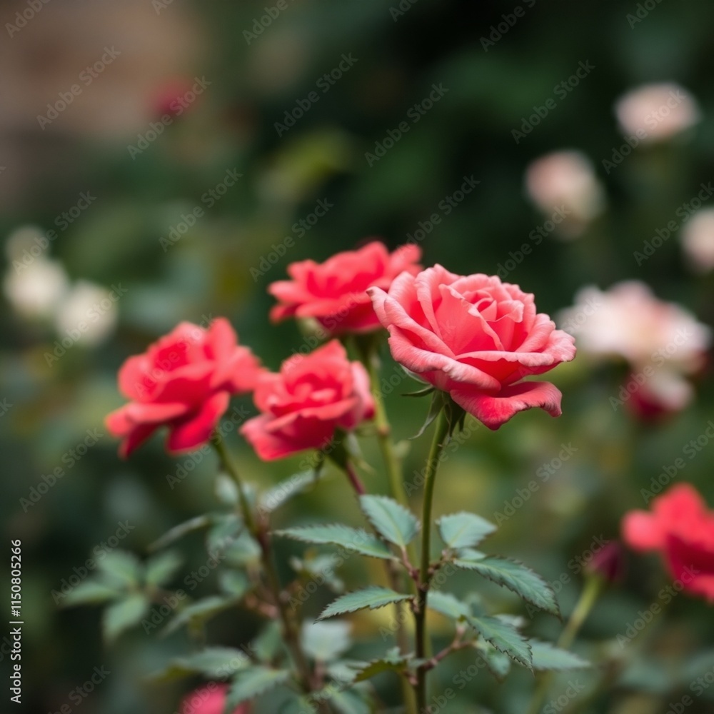 Natural earth tones, blurred bokeh effect Roses in a garden, sharp focus on the roses, soft blurred background using browns, beiges, and muted colors, emphasizing a natural feel Natural earth tones, blurred bokeh effect Roses in a garden, sharp focus on the roses, soft blurred background using browns, beiges, and muted colors, emphasizing a natural feel
