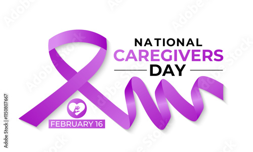 National caregivers day is February 16 banner and Vector background design template. This day is dedicated to honoring the selfless individuals who provide personal care, support, and compassion.