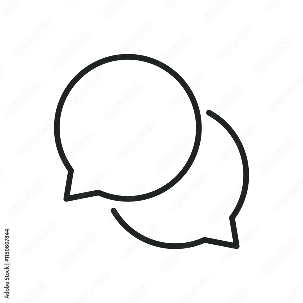 Speech bubble thin line icons. Editable stroke and Perfect pixel on transparent background Speech bubble thin line icons. Editable stroke and Perfect pixel on transparent background