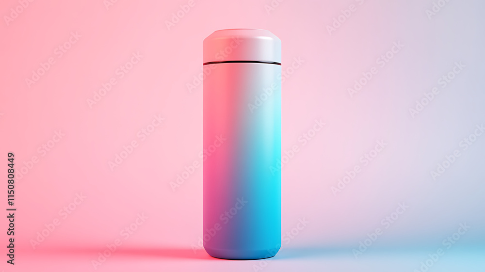 Gradient Pink and Blue Thermos with Soft Glow Gradient Pink and Blue Thermos with Soft Glow