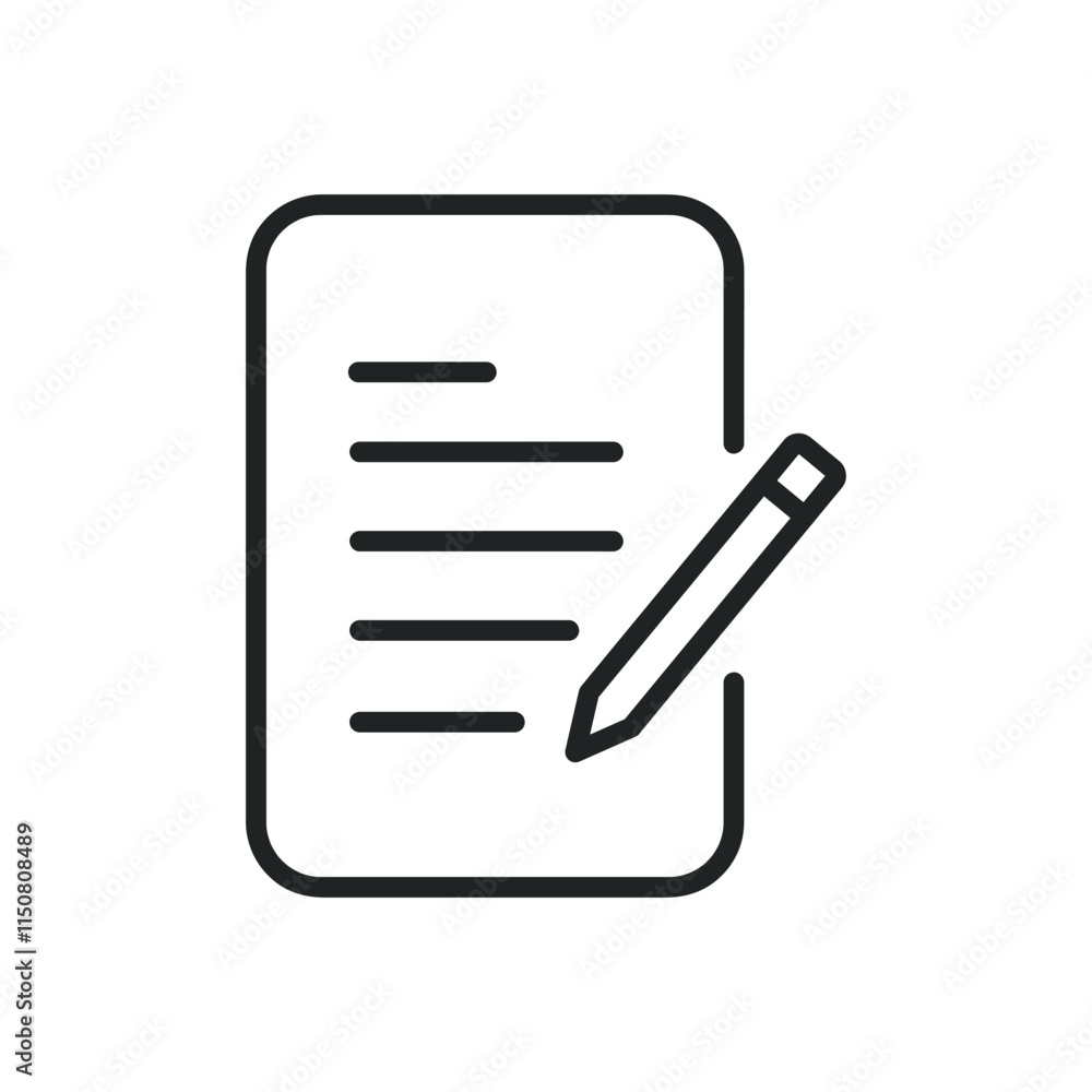 Writing thin line icons. Editable stroke and Perfect pixel on transparent background Writing thin line icons. Editable stroke and Perfect pixel on transparent background
