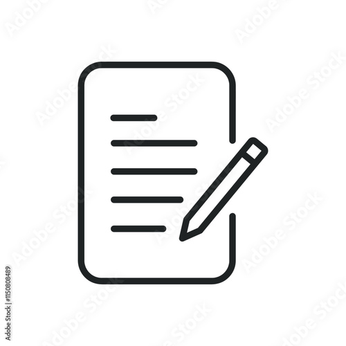 Writing thin line icons. Editable stroke and Perfect pixel on transparent background