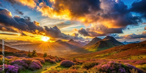 Capture the Highlands' magic: stunning sunset photography showcasing dramatic skies and awe-inspiring mountain vistas.