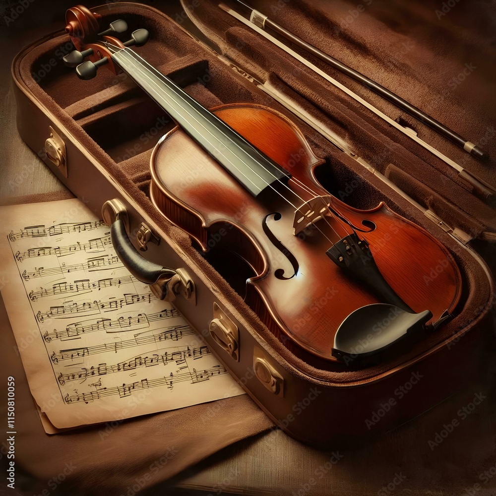 Fototapeta premium illustration of a musical instrument with artistic details 17