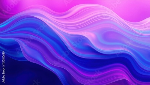 a close up of a purple and blue wave pattern on a black backgroun