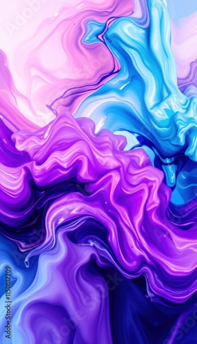 a close up of a colorful liquid painting on a white background