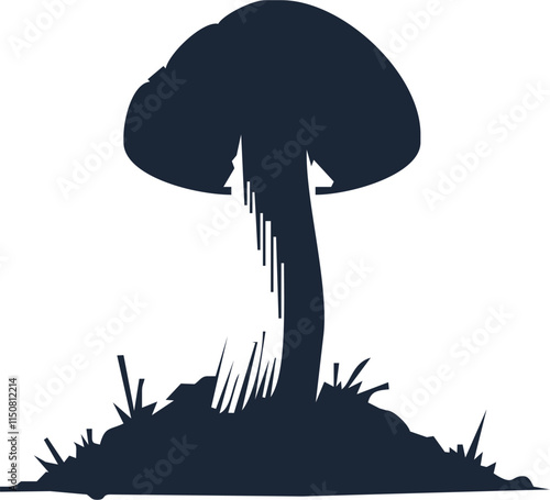 Mushroom vector illustration, Mushroom house vector art, Mushroom silhouette, Mushroom vector icon