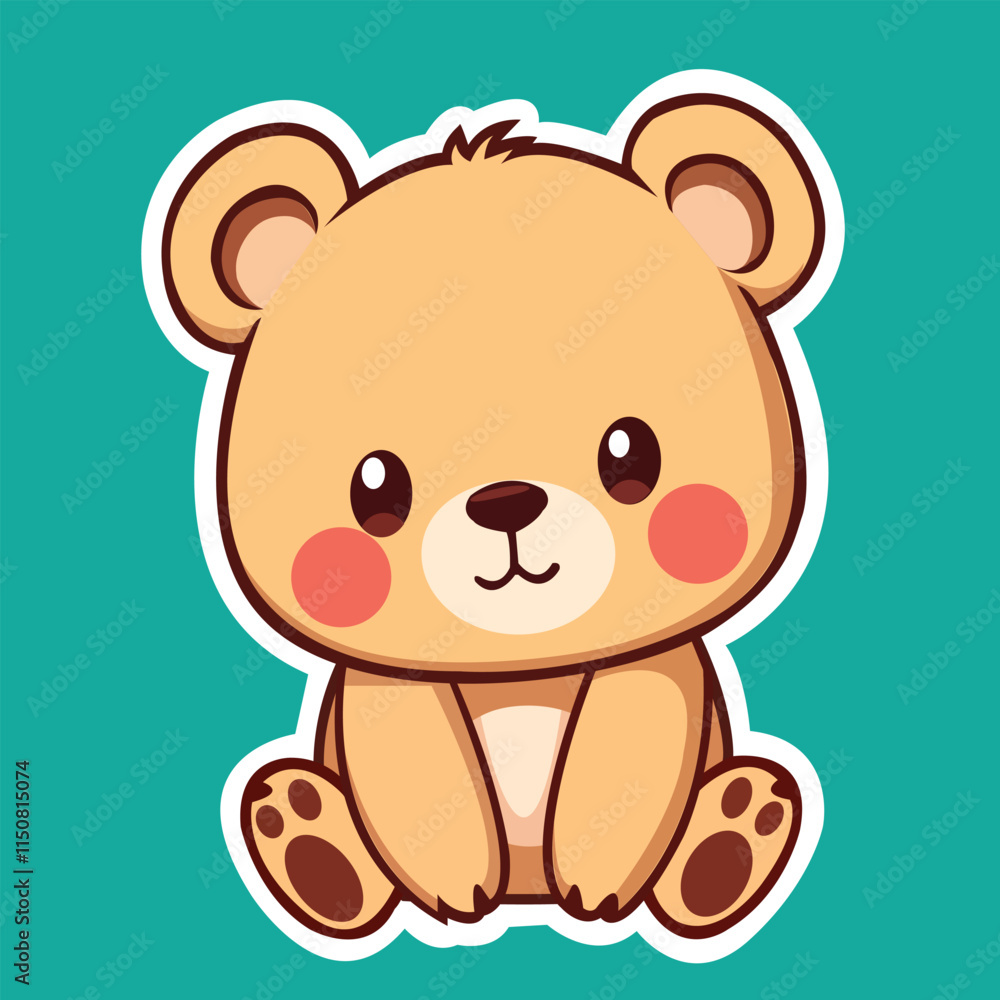 Fototapeta premium a cute baby bear animation sticker