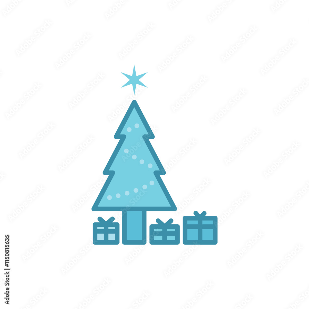 christmas tree icon vector design template elegant style christmas tree icon vector design template elegant style