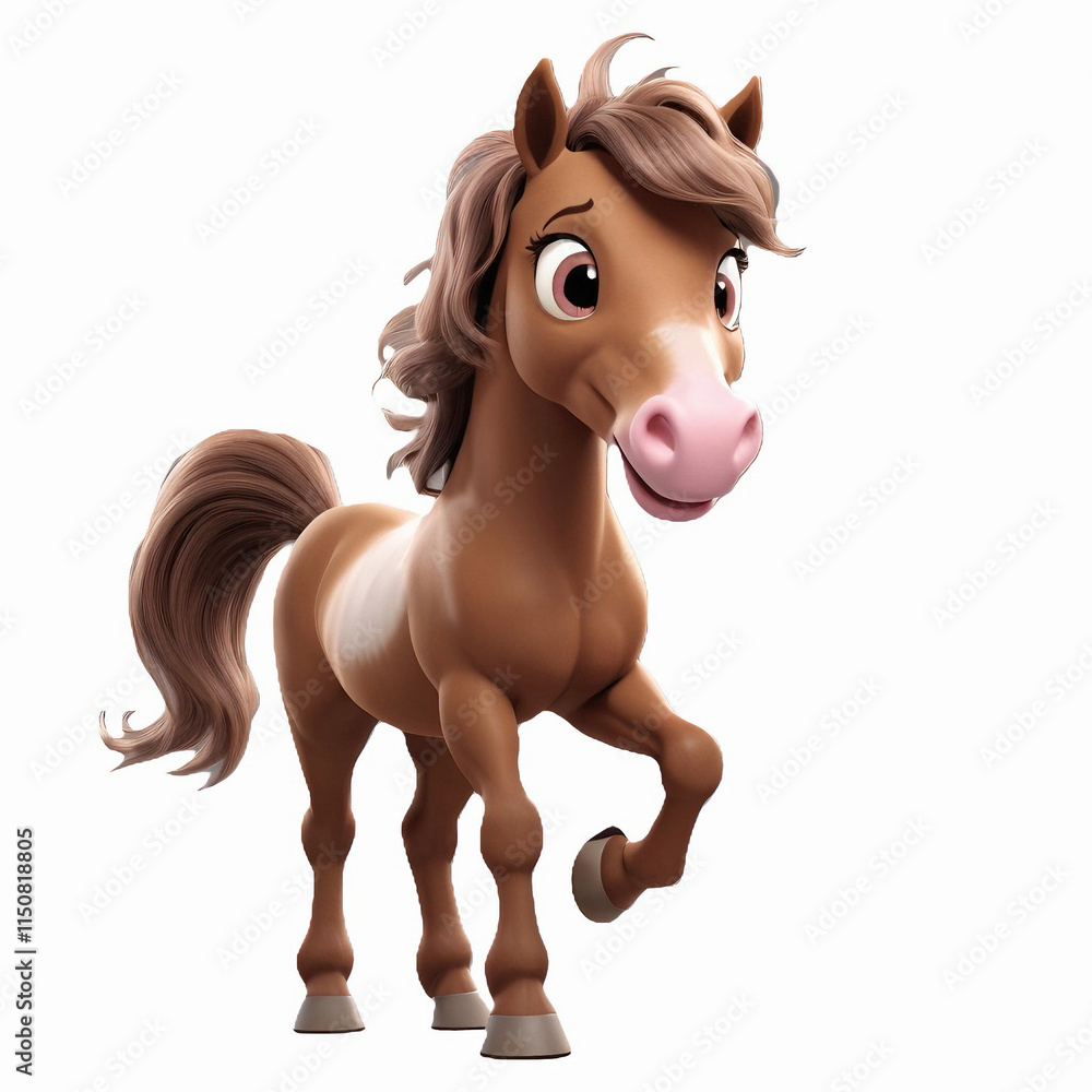 cartoon depiction of a brown horse cartoon depiction of a brown horse