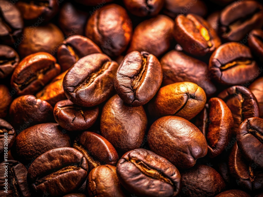 Obraz premium Dark silhouettes of roasted coffee beans, rich aroma implied, isolated for graphic impact.