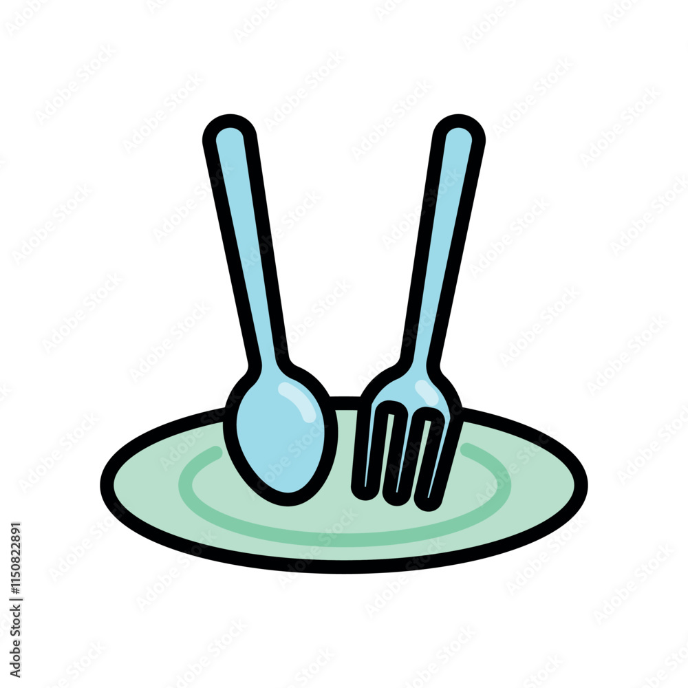 spoon and fork icon vector design template elegant style spoon and fork icon vector design template elegant style