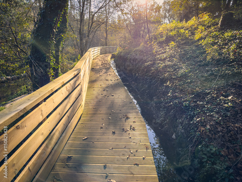Porto de Riba Watermill walkways in the municipality of Albergaria a Velha, Aveiro - Portugal.