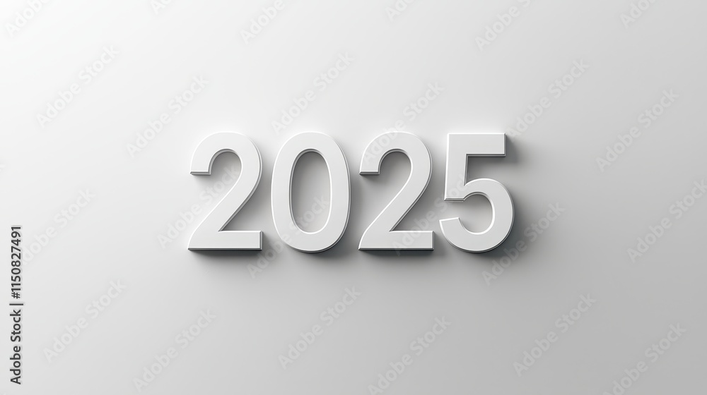 Modern Minimalist 2025 Typography on Plain White Background with Subtle Shadows and Clean Lines Modern Minimalist 2025 Typography on Plain White Background with Subtle Shadows and Clean Lines