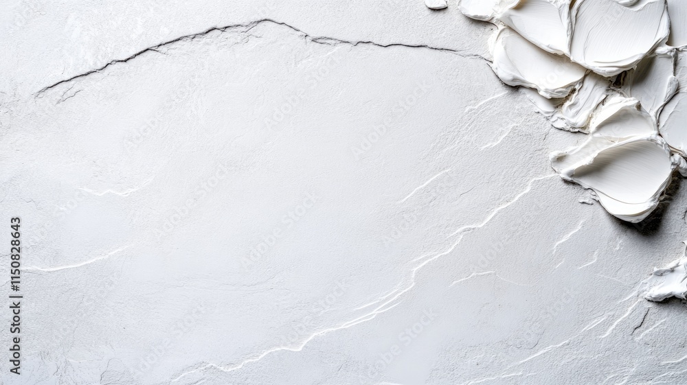 Naklejka premium Marble texture with white paint swirls; abstract background