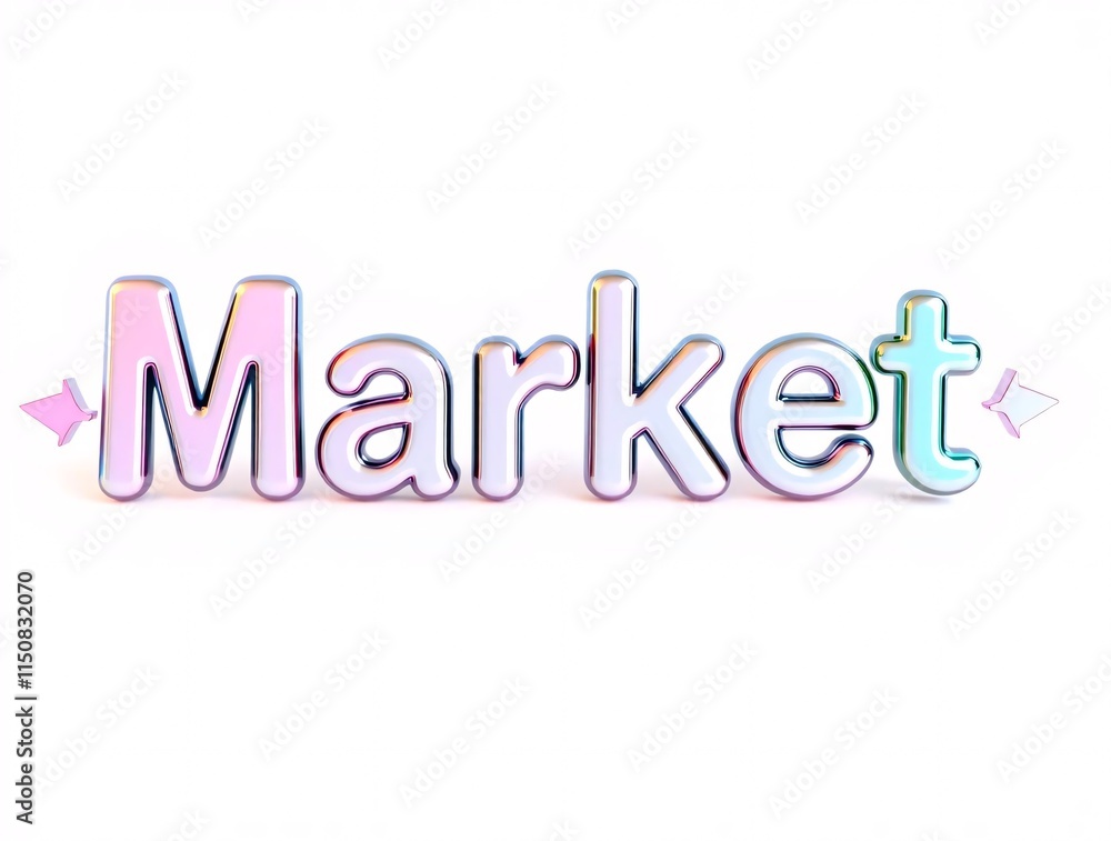 a 3d illustration of the word market a 3d illustration of the word market