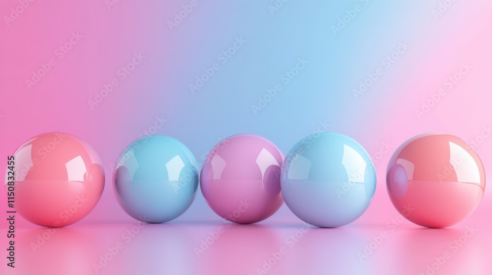 3D abstract spheres in a pastel palette 3D abstract spheres in a pastel palette