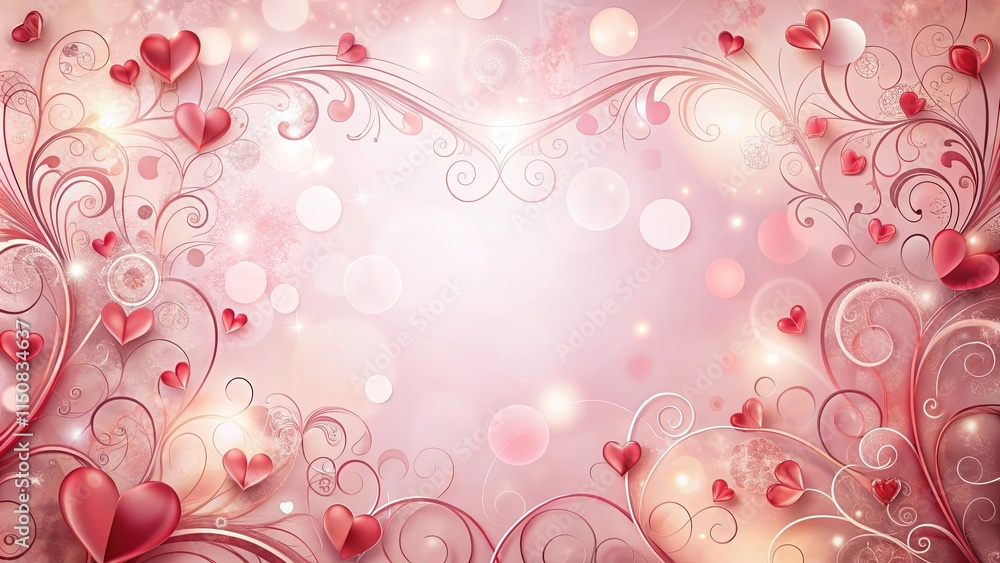 Romantic Pink Hearts and Swirls Design for Valentine's Day Romantic Pink Hearts and Swirls Design for Valentine's Day