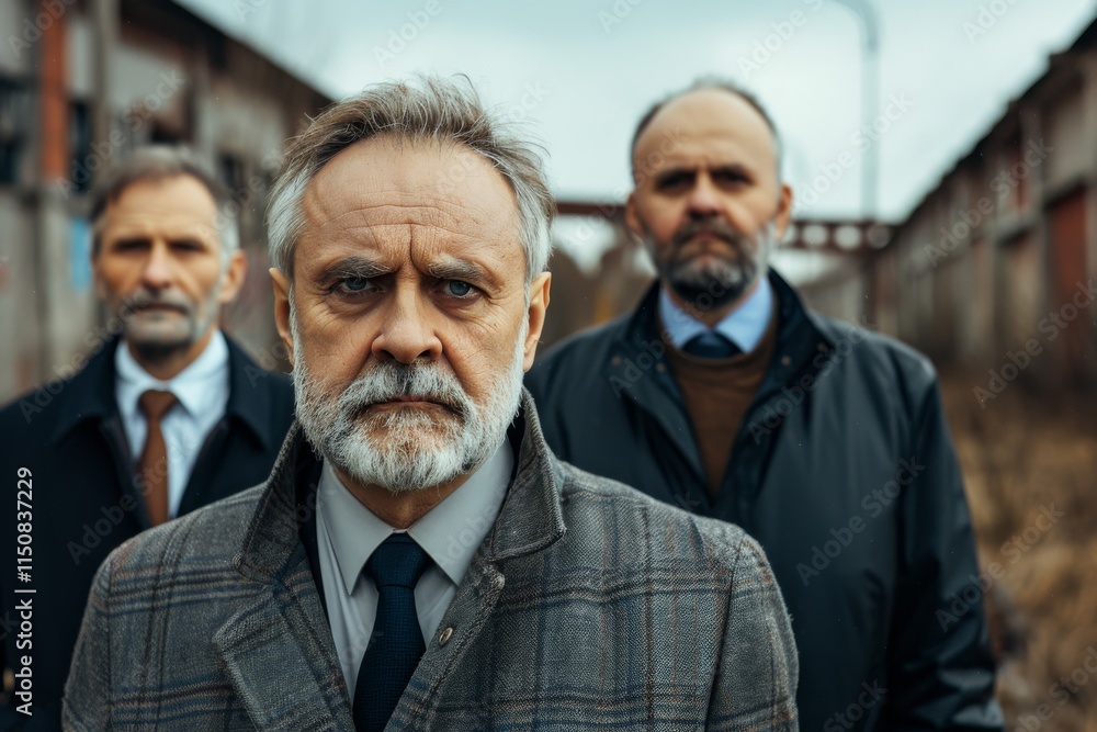 Portrait of a senior businessman with his team in the background. Portrait of a senior businessman with his team in the background.